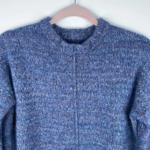 Zadig & Voltaire Andrea Cashmere Sweater Blue Heather Knit Crew Neck Boxy XS - Picture 2 of 11